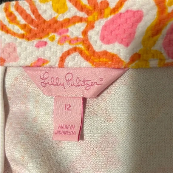 Sz 12 Lilly Pulitzer Pink Orange White Shorts 🩳 - Picture 2 of 4